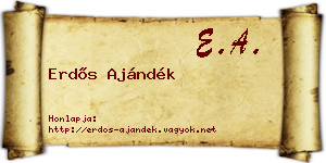 Erdős Ajándék névjegykártya